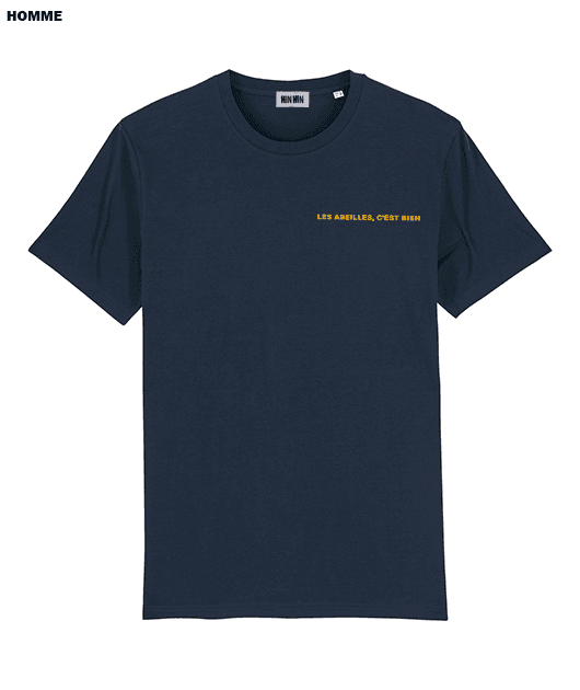Tshirt coton bio Homme Marine Les Abeilles c'est  bien