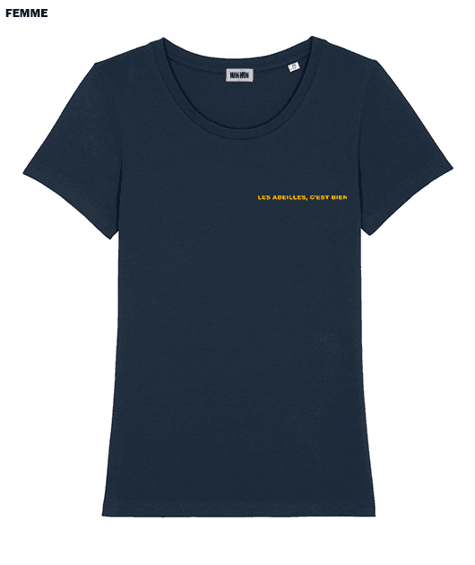 Tshirt coton bio Femme Marine Les Abeilles c'est bien