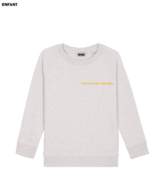 Pull coton bio Enfant Gris clair Les Abeilles c'est bien