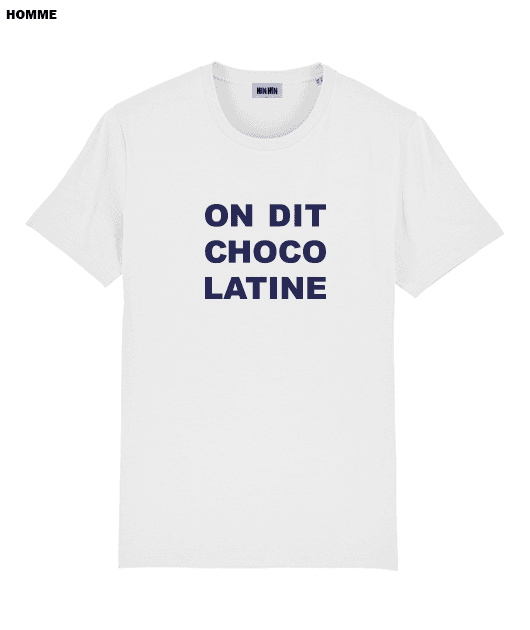 Tshirt coton bio Homme Blanc On dit Chocolatine
