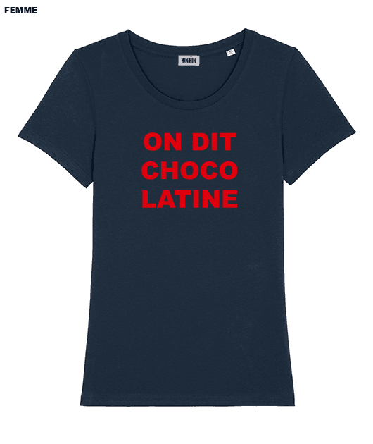 Tshirt coton bio Femme Marine On dit Chocolatine
