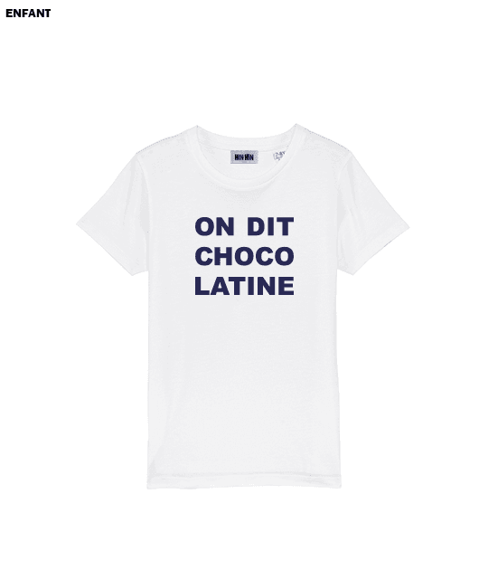 Tshirt coton bio Enfant Blanc On dit Chocolatine