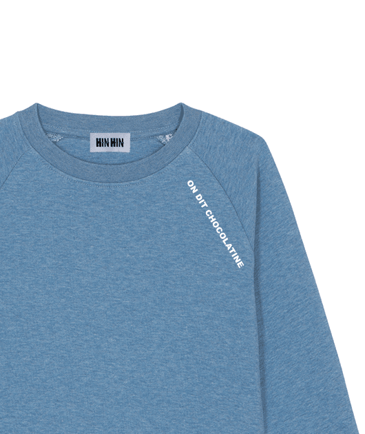 Pull coton bio Enfant Bleu On dit Chocolatine