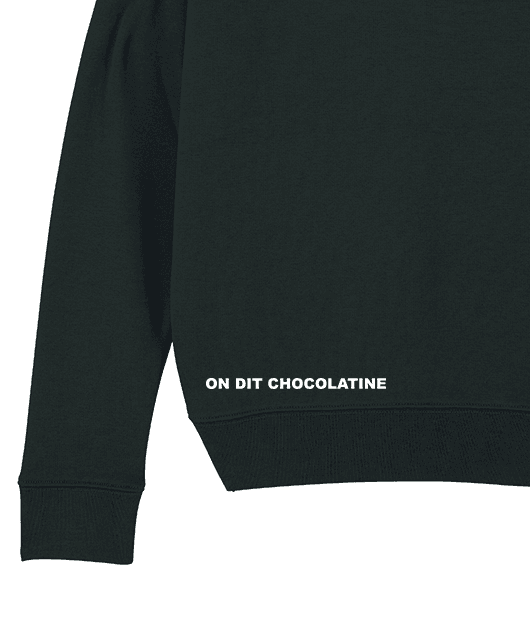 Pull coton bio Femme Noir On dit Chocolatine