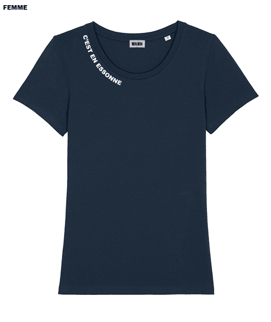 Tshirt coton bio Femme Marine C'est en Essonne