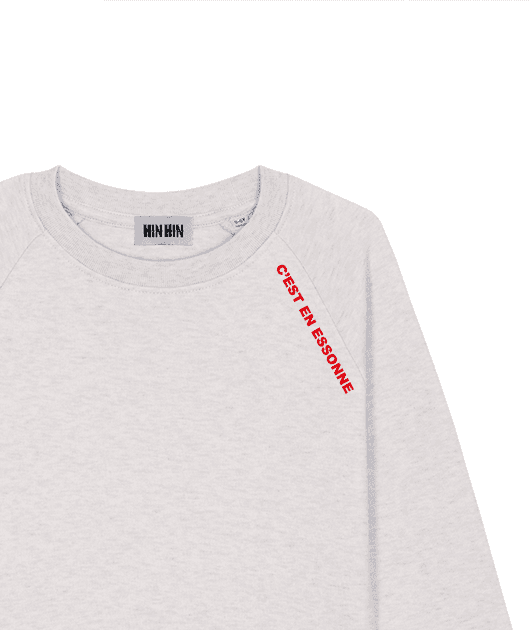 Pull coton bio Enfant Gris clair C'est en Essonne
