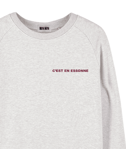 Pull coton bio Femme Gris clair C'est en Essonne