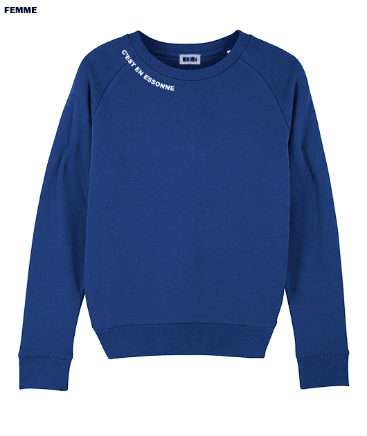 Pull coton bio Femme Bleu Majorelle C'est en Essonne